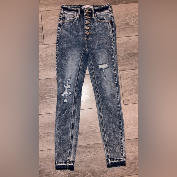 KanCan Denim - Kancan Denim Jeans Size 25 Skinny High Rise Button Up Distressed